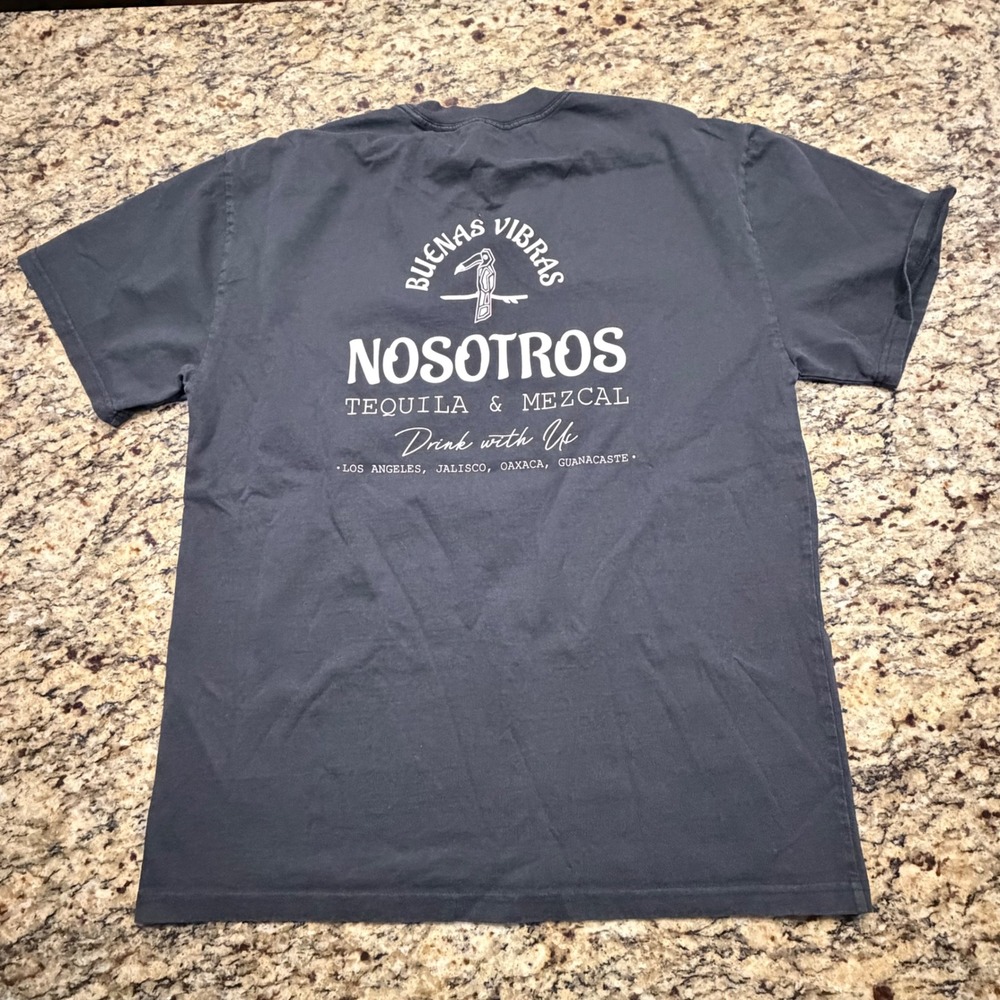 Nosotros Tequila Mezcal T Shirt Mens Large Buenas Vibras Graphic Black Gray L ws
